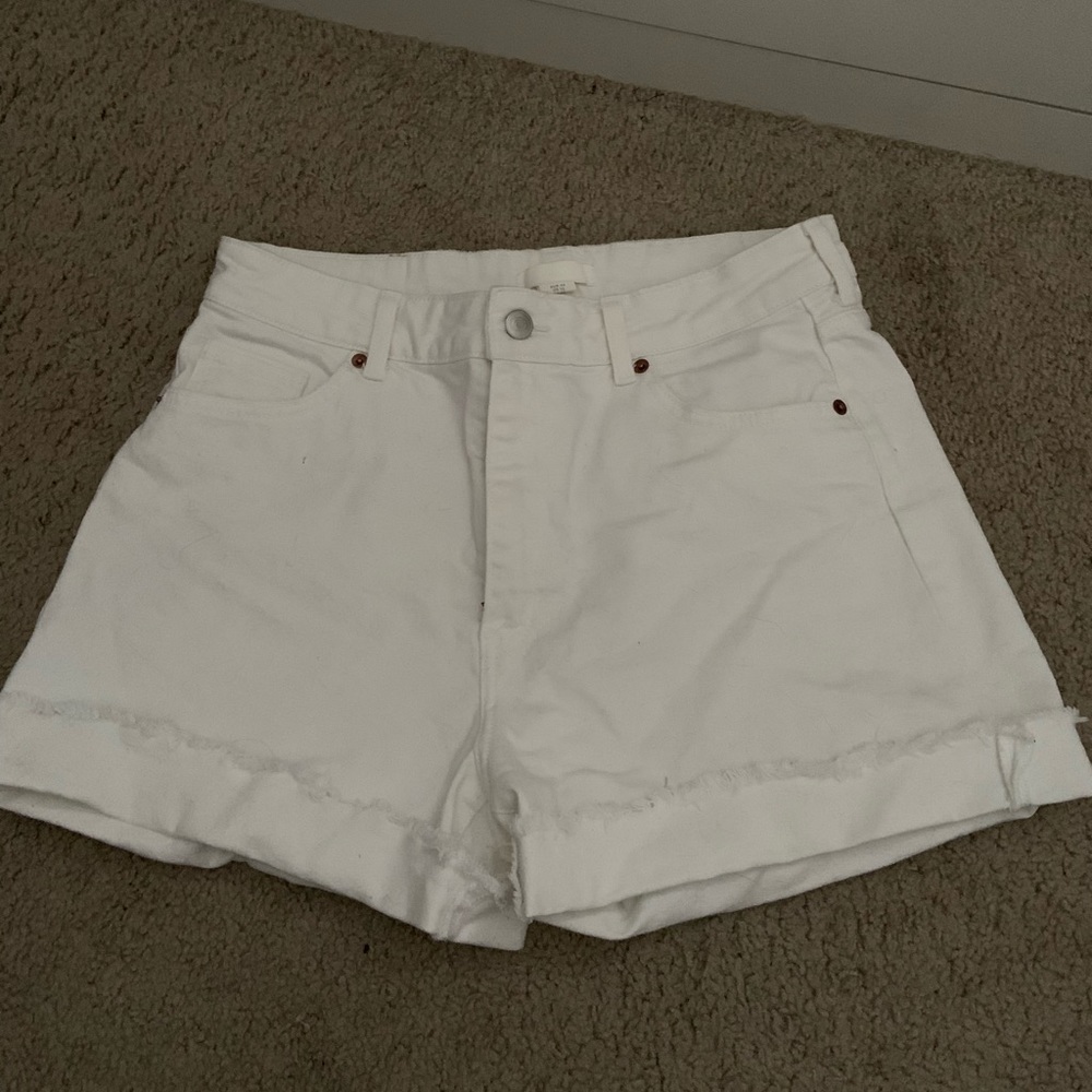 H&M White mom Jean short